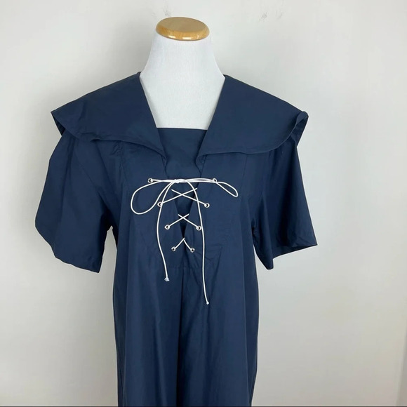 Storets NWT Tinsley Lace Up Sailor Dress Navy Blue Size S/M - Picture 8 of 15